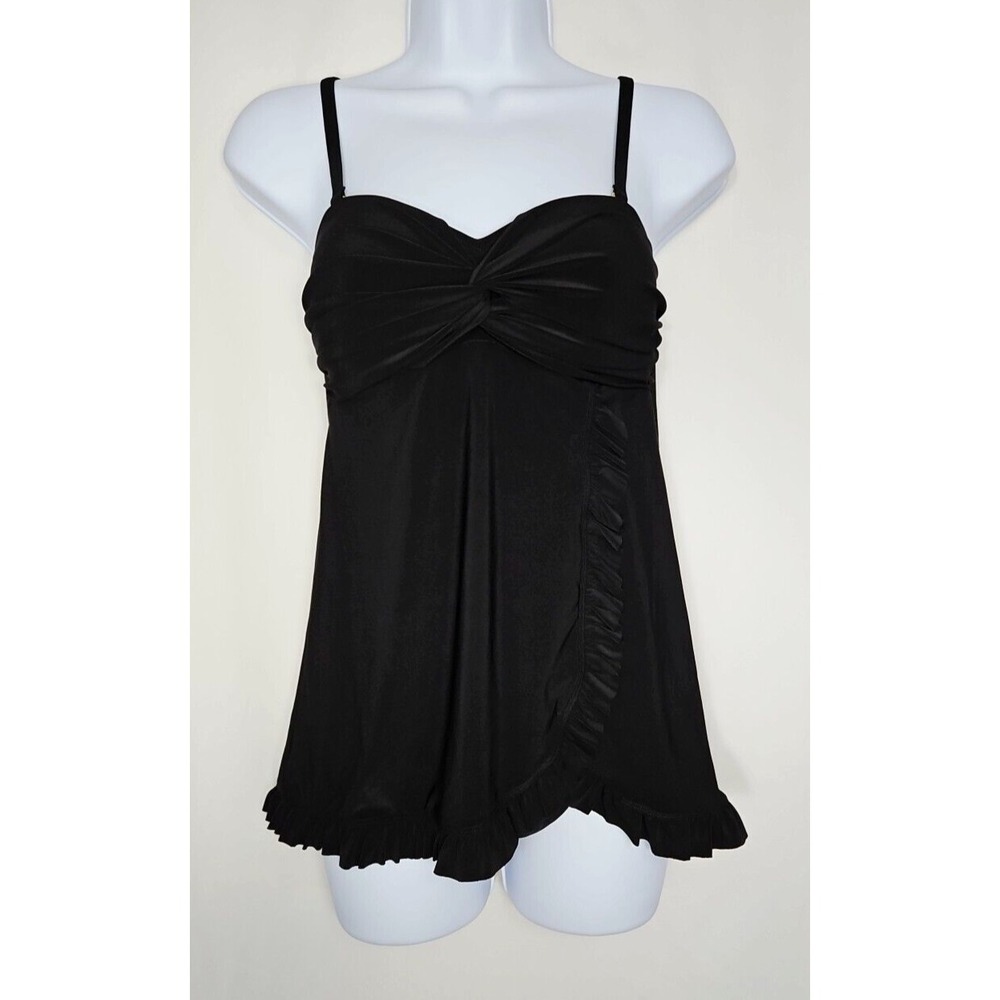 Beyond Control Womens Black One Piece Swim Dress‎ Removable Straps Size 6 NWOT